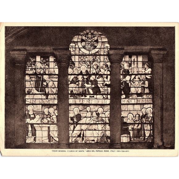 None and/or Unknown Other - Choir Window Church of Santa Maria Del Popolo Rome Vintage Art Print 7x9 V12